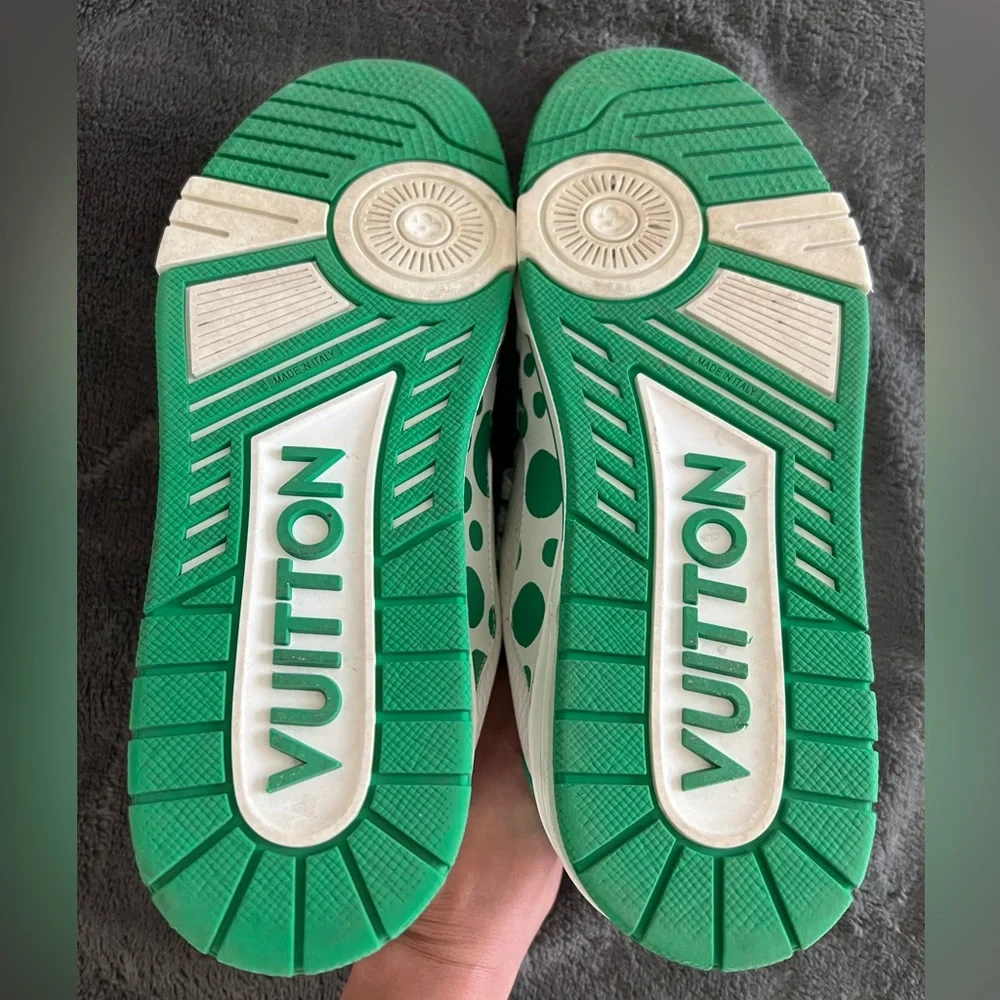 Louis Vuitton White and Green Athletic Shoes - Picture 7 of 12
